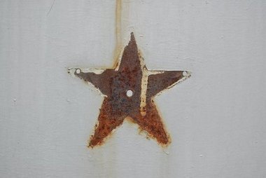 A rusty Soviet red star is left behind