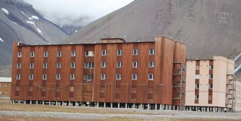 Abandoned houses in Pyramiden, Svalbard